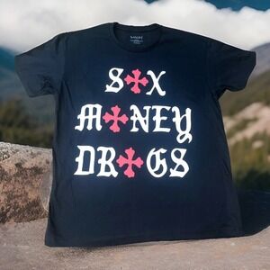 New Lucki Tour Concert Tour Merch Short Sleeve T-Shirt Size Large Rare Gym Shirt